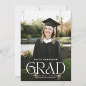 シック型グラッド写真卒業発表 招待状 (正面)