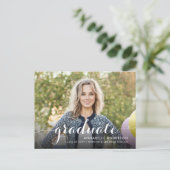 シック大学院スクリプトタイポグラフィ卒業パーティー インビテーションポストカード (スタンド正面)