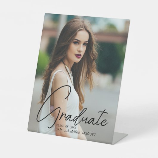 シック大学院フォトブラックスクリプト卒業パーティー 台座サイン (正面)