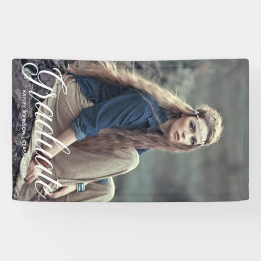 シック大学院フォトホワイトタイポグラフィオーバーレイパーティー 横断幕 (横)