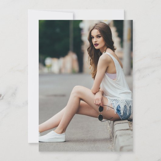 シック大学院フォト文字オーバーレイ卒業パーティー 招待状 (裏面)