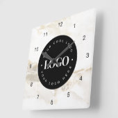 シック大理石カスタムロゴ事業会社オフィス スクエア壁時計 (傾斜)