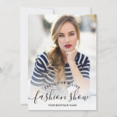 シック大理石ミニマリストのスクリプト写真ファッションショー 招待状 (正面)