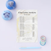 シック大理石ミニマルサロンサービスメニュー チラシ (シングル)