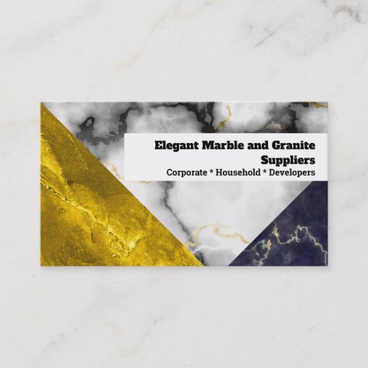 シック大理石金ゴールド白黒花崗岩サプライヤ 名刺 (正面)