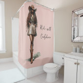 シック女性のカーボーイシャワーカーテン シャワーカーテン (インサイチュ)