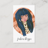 シック女性美しいファッショニスタブロガープランナー 名刺 (正面)