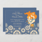 シック妊モダン娠母のベビーシャワー 招待状 (正面/裏面)