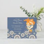 シック妊モダン娠母のベビーシャワー 招待状 (スタンド正面)