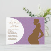 シック妊モダン婦の母親の中立のベビーシャワー 招待状 (スタンド正面)