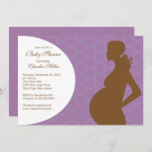 シック妊モダン婦の母親の中立のベビーシャワー 招待状 (正面/裏面)