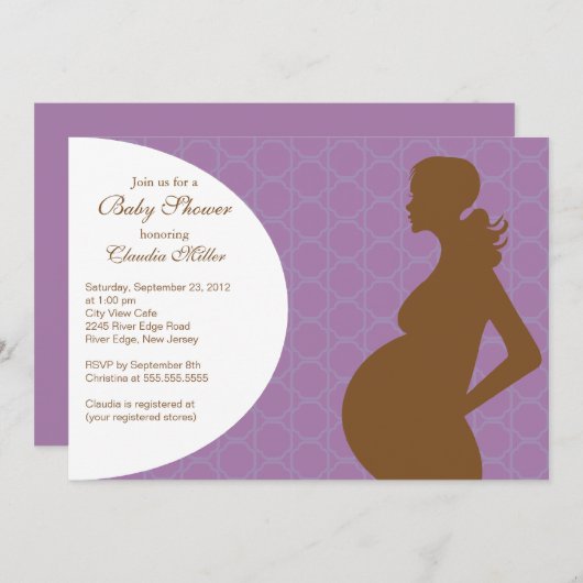 シック妊モダン婦の母親の中立のベビーシャワー 招待状 (正面/裏面)