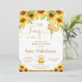 シック妖精ひまわりフローラベビーシャワーガール 招待状 (スタンド正面)