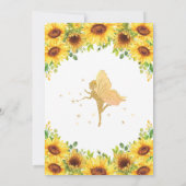 シック妖精ひまわりフローラベビーシャワーガール 招待状 (裏面)