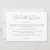 シック婚約したロマン結婚ティックの3枚コラージュ セーブザデート (裏面)