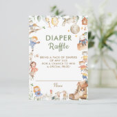 シック子供部屋ライムグリーナリーオムツラッフルカード 招待状 (スタンド正面)