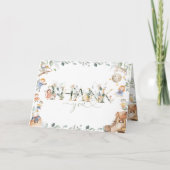 シック子供部屋ライムグリーナリーベビーシャワー誕生日 サンキューカード (正面)