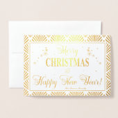 シック実在金ゴールドホリデーズシーズンウィズカスタム写真 箔カード (封筒付き正面)