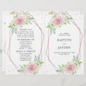 シック幾何バラゴールドフォイル結婚フローラ (正面/裏面)