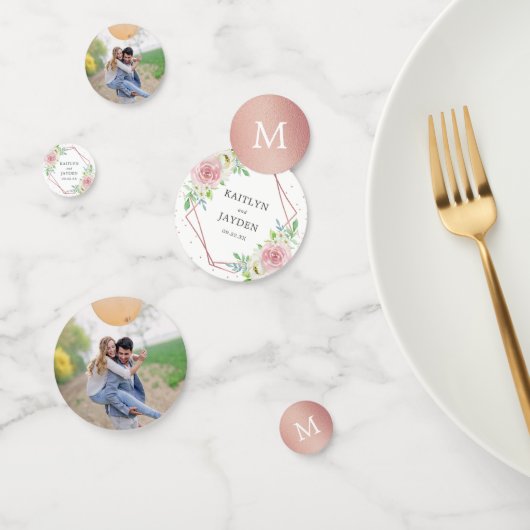 シック幾何バラゴールドフォイル結婚フローラ コンフェッティ (グループ)