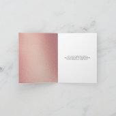 シック幾何バラゴールドフォイル結婚フローラ サンキューカード (内部)