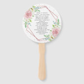 シック幾何バラゴールドフォイル結婚フローラ ハンドファン (裏面)