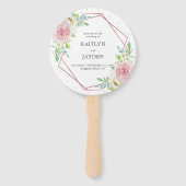 シック幾何バラゴールドフォイル結婚フローラ ハンドファン (正面)