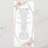 シック幾何バラゴールドフォイル結婚フローラ プログラム (裏面)