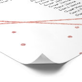 シック幾何バラゴールドフォイル結婚フローラ ポスター (角)