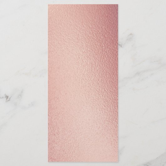 シック幾何バラゴールドフォイル結婚フローラ メニュー (裏面)