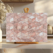 シック幾何バラ金ゴールドピンクフェイクフォイルグリッター カッティングボード