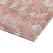 シック幾何バラ金ゴールドピンクフェイクフォイルグリッター カッティングボード (角)