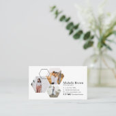 シック幾何学六角フォトコラージフォトグラファー 名刺 (スタンド正面)