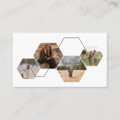 シック幾何学六角フォトコラージフォトグラファー 名刺 (裏面)