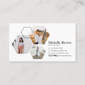 シック幾何学六角フォトコラージフォトグラファー 名刺 (正面)