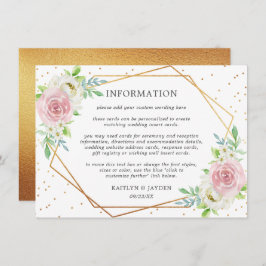 シック幾何学的ゴールドフォイル結婚フローラ詳細 招待状