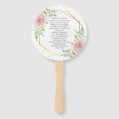 シック幾何学的ゴールドフォイル結婚フローラ ハンドファン (裏面)