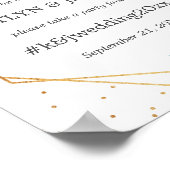 シック幾何学的ゴールドフォイル結婚フローラ ポスター (角)