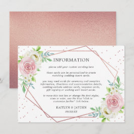 シック幾何学的バラゴールドフォイル結婚フローラ情報 招待状