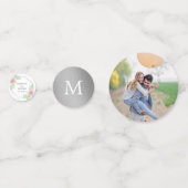 シック幾何学銀箔フローラ結婚ズ コンフェッティ (裏面)