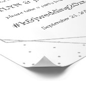 シック幾何学銀箔フローラ結婚ズ ポスター (角)