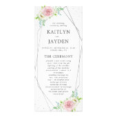 シック幾何学銀箔フローラ結婚式 プログラム (正面)