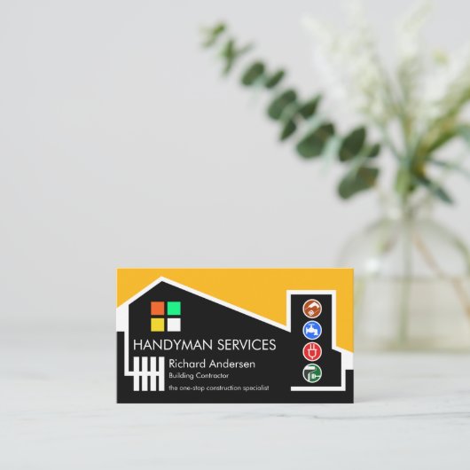 シック建物ホームハンディマンコントラクター 名刺 (スタンド正面)