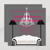 シック引っ越し祝いパーティーの招待 招待状 (正面/裏面)