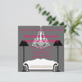 シック引っ越し祝いパーティーの招待 招待状 (スタンド正面)