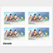 シック復活祭に乗る 長方形シール (シート)