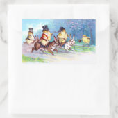 シック復活祭に乗る 長方形シール (バッグ)