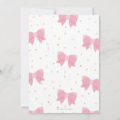 シック恋しく思リトルワンダーフル1th誕生日ピンク弓 招待状 (裏面)