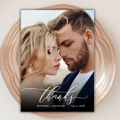 シック感謝していスクリプト2写真結婚のサンキューカード サンキューカード