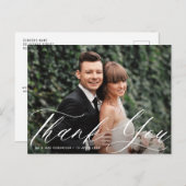 シック感謝していスクリプトyouタイポグラフィ結婚のカード ポストカード (正面/裏面)